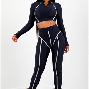 Black Long Sleeve Two Piece Set